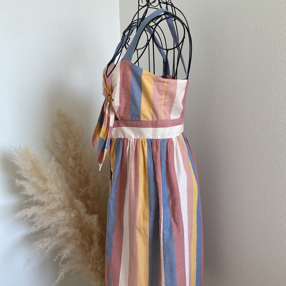 SOLD Madewell Tie Front Striped Cutout Dress NWOT - Picture 7 of 11